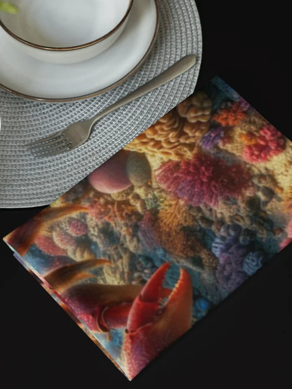 Underwater Symphony Cloth Napkin Set | AI Design beautiful underwater life product image (2)