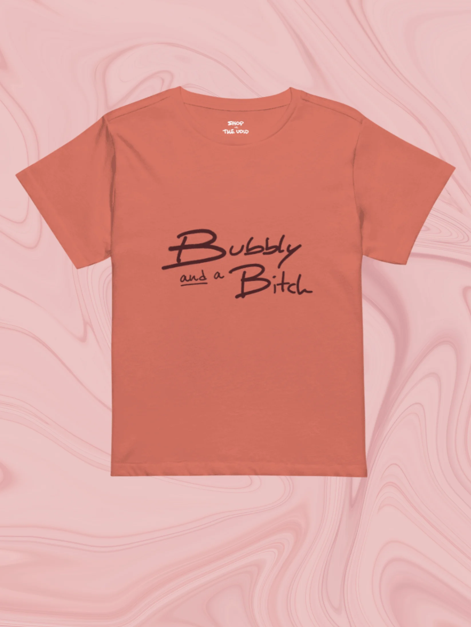 Bubbly and a B*tch (maroon design) printed waist-length tee product image (1)