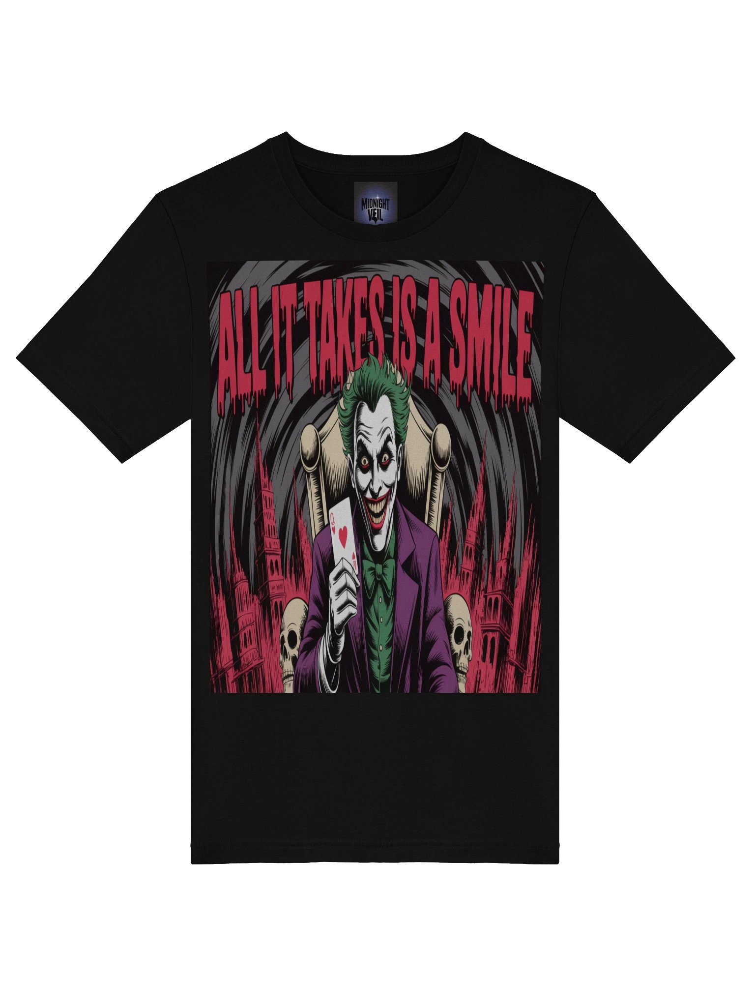 All It Takes is a Smile: Joker Throne of Eternal Grin T-Shirt product image (7)