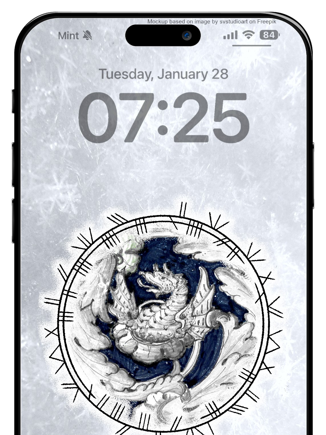 White Dragon Phone Wallpaper product image (1)