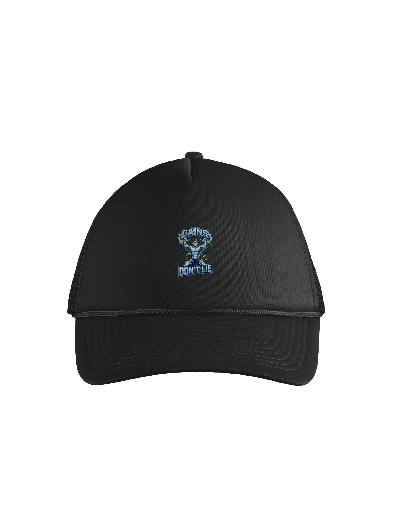 GAINS DON'T LIE Gym Trucker Hat | Fitness Snapback Cap for Men & Women product image (1)