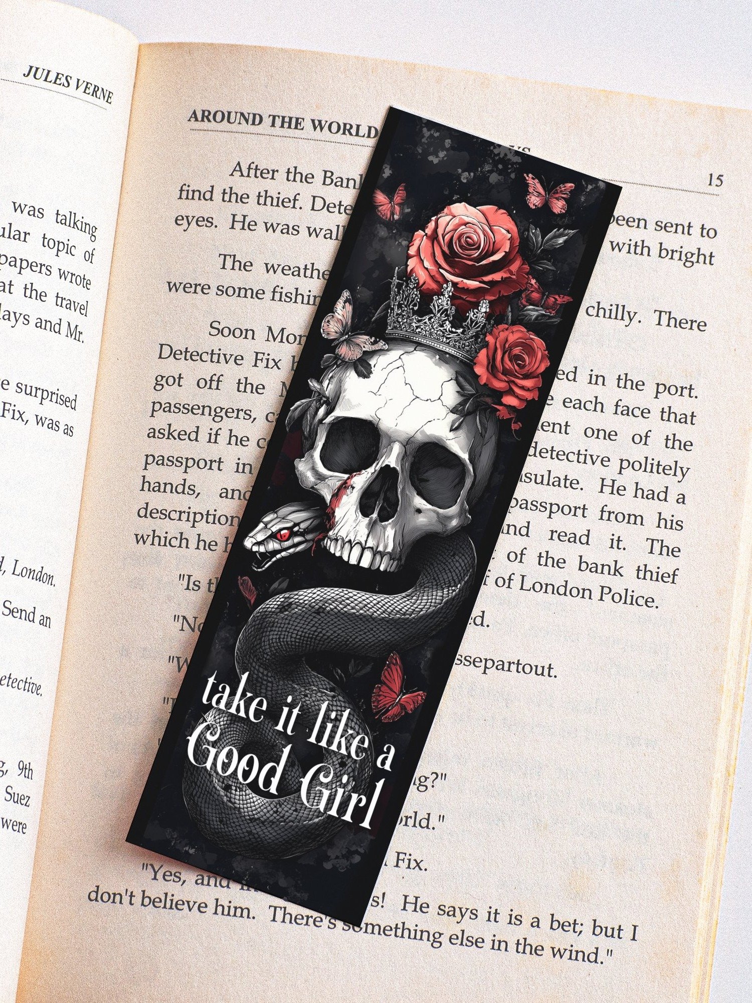 Skulls Roses Snakes Gothic Prince Dark Romance PNG, Smut Printable Bookmarks, Bookish Bookmark, Digital Download, DIY Gift for Reader product image (3)