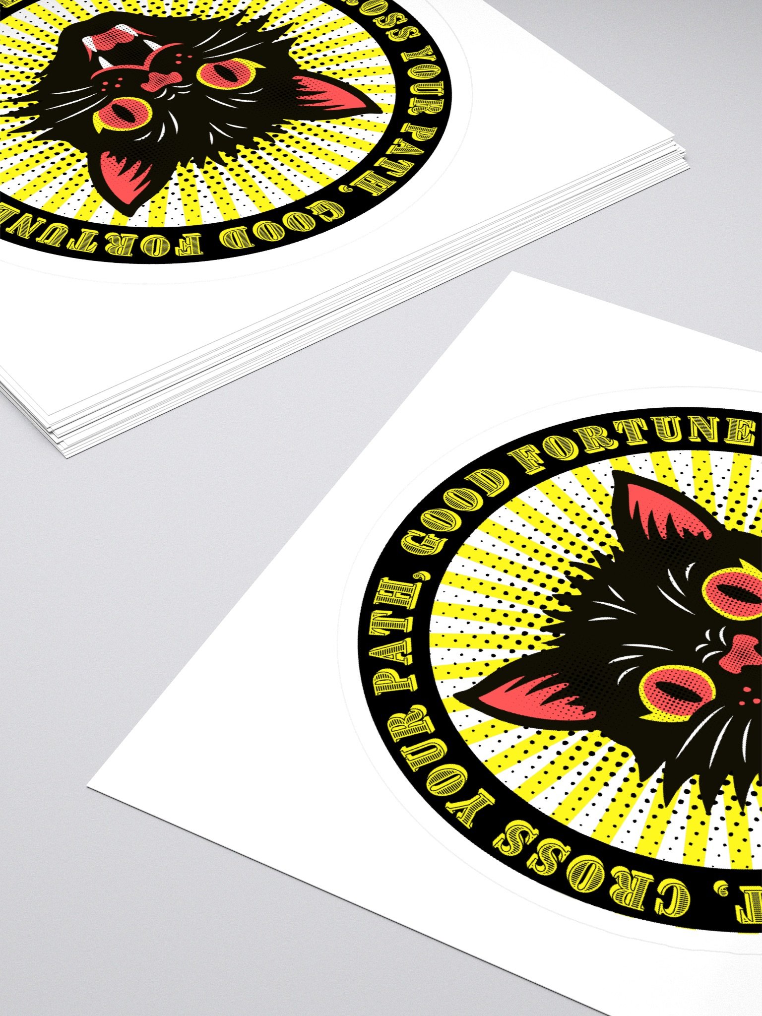 Lucky Black Cat Kiss Cut Stickers product image (4)
