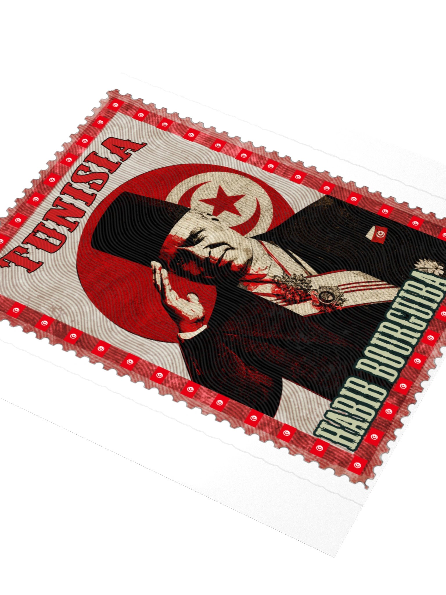 Habib Bourguiba Tunisia Vintage Postage Stamp Sticker product image (7)