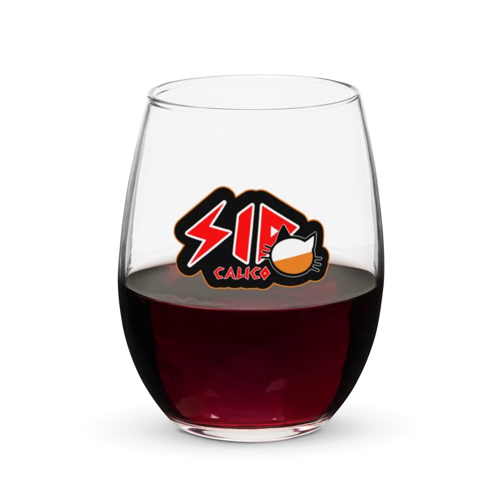 Sid Calico logo wine glass product image (5)
