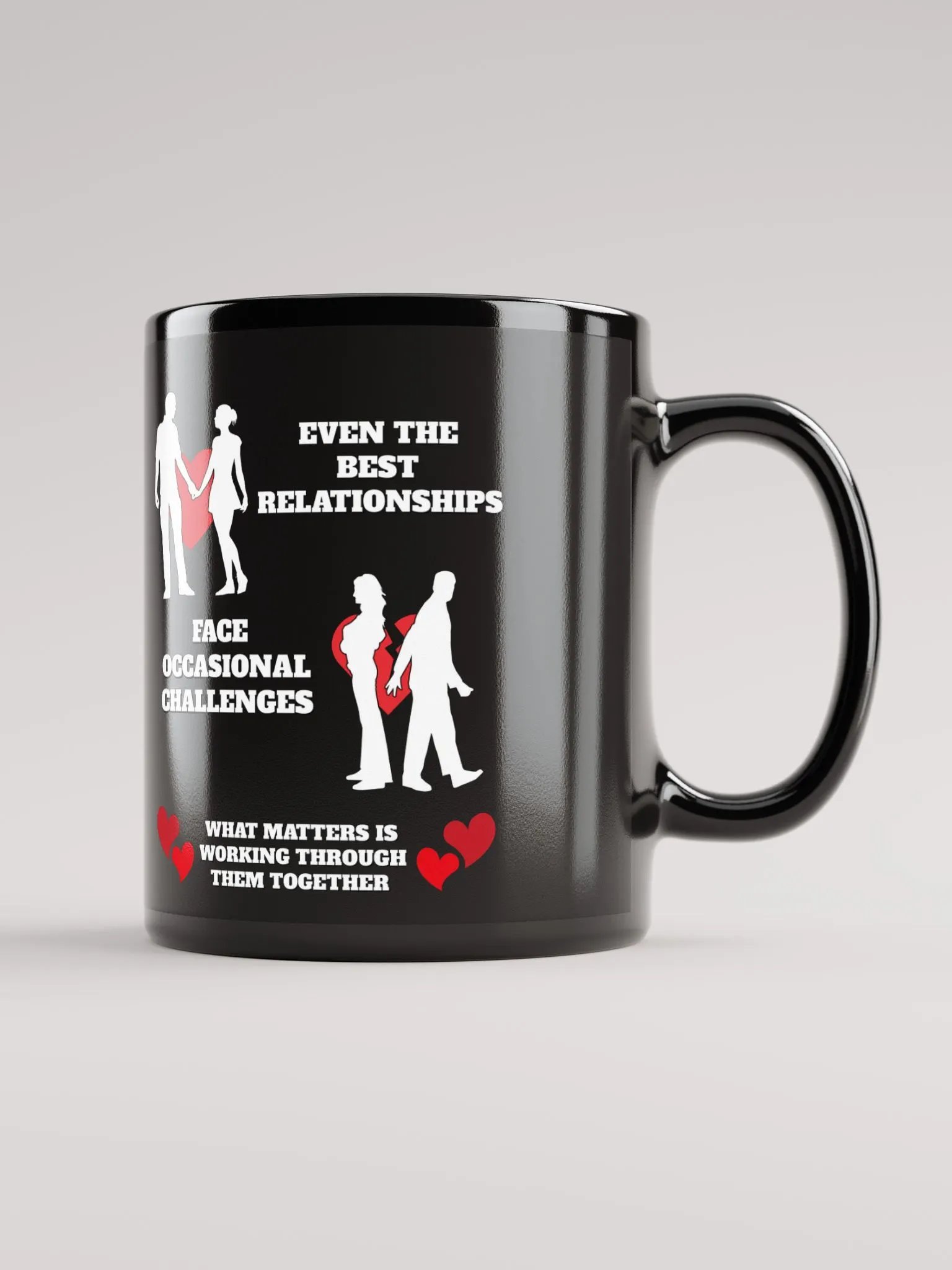 Even The Best Relationship Face Occasional Challenges - Black Mug product image (2)