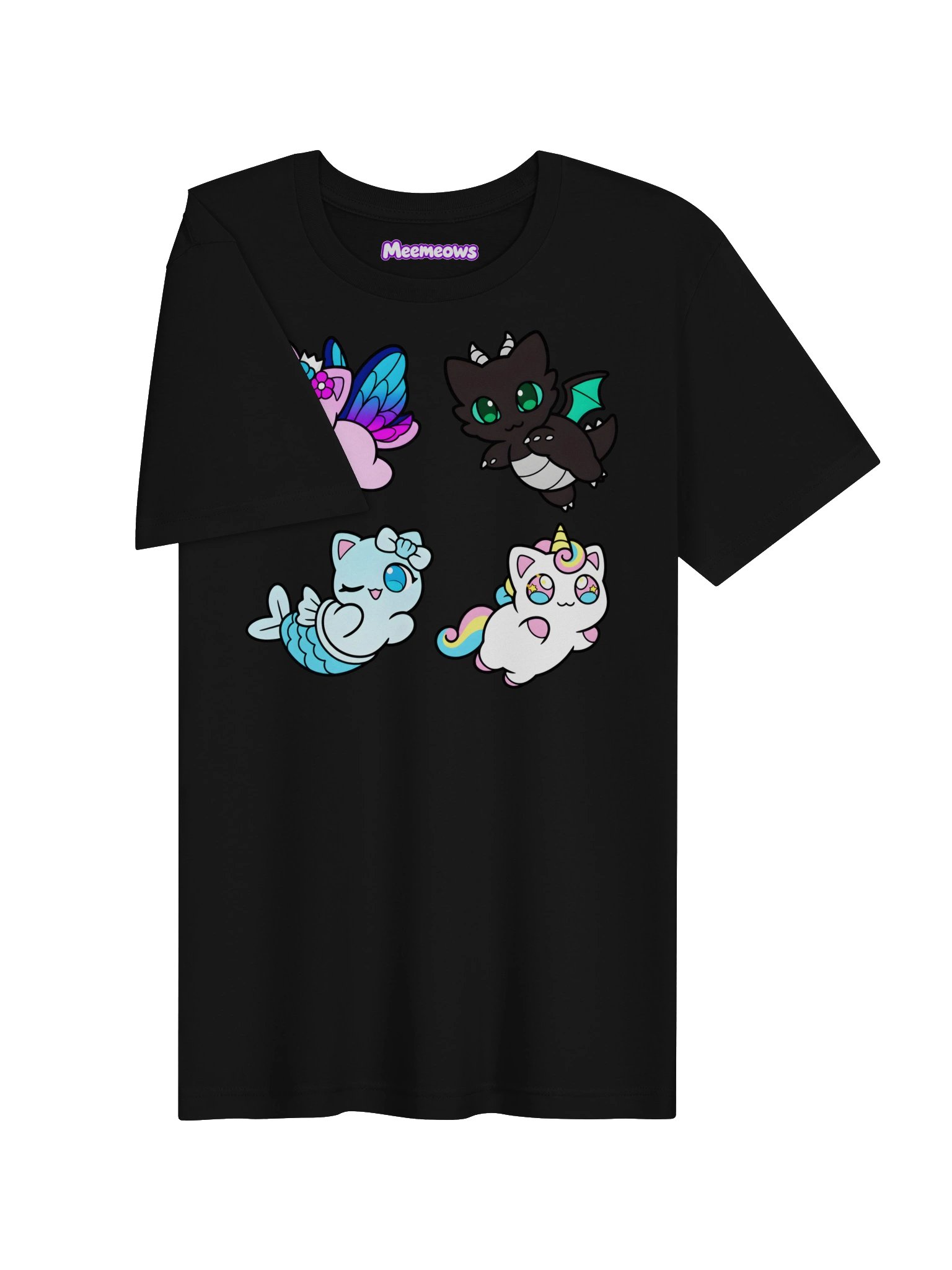 Meemeows Fantasy Cat T-Shirt – Fairy, Dragon, Mermaid & Unicorn product image (3)