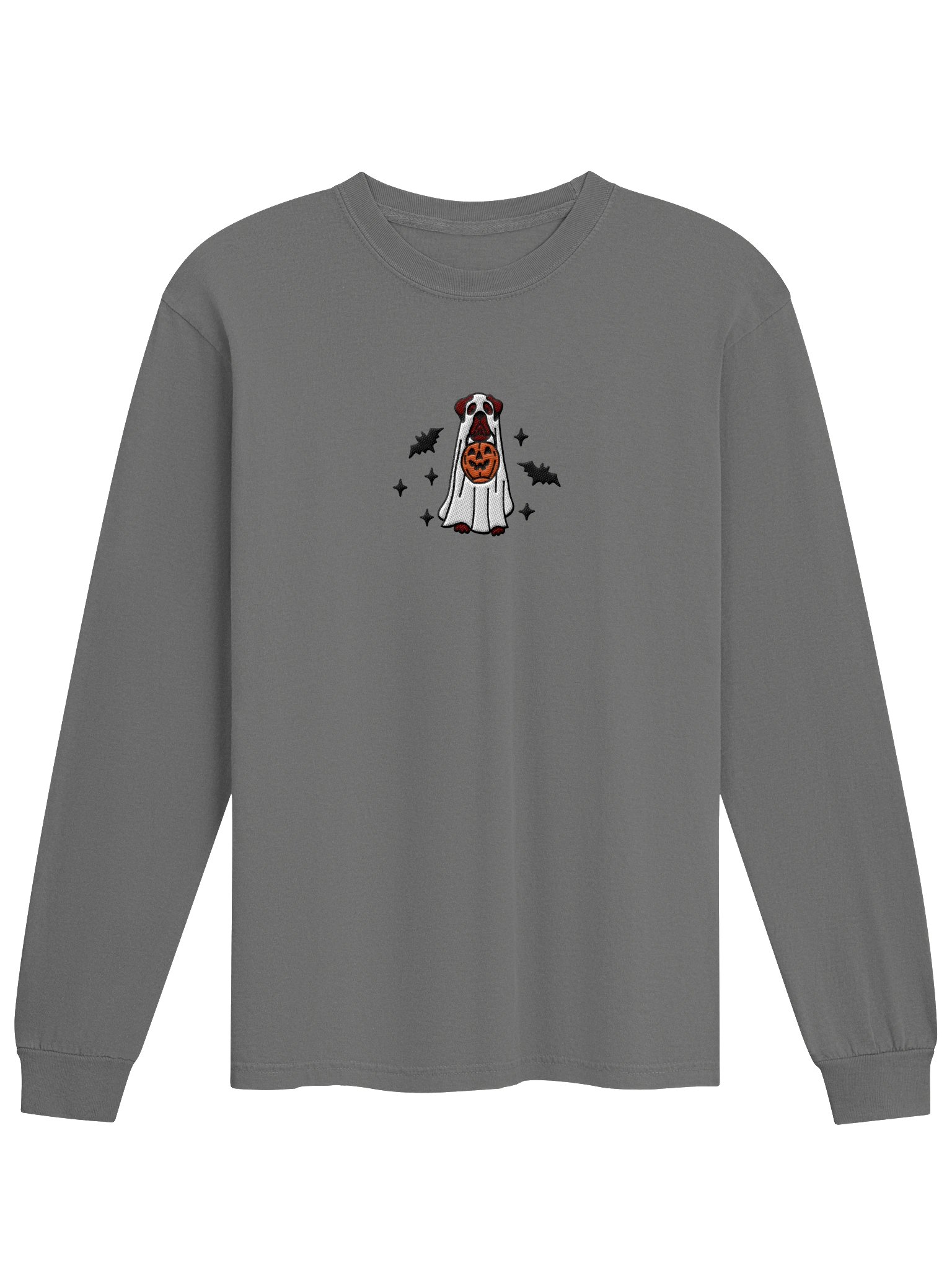 Halloween Bullmastiff(Red) Embroidered Long-sleeved T-Shirt product image (4)