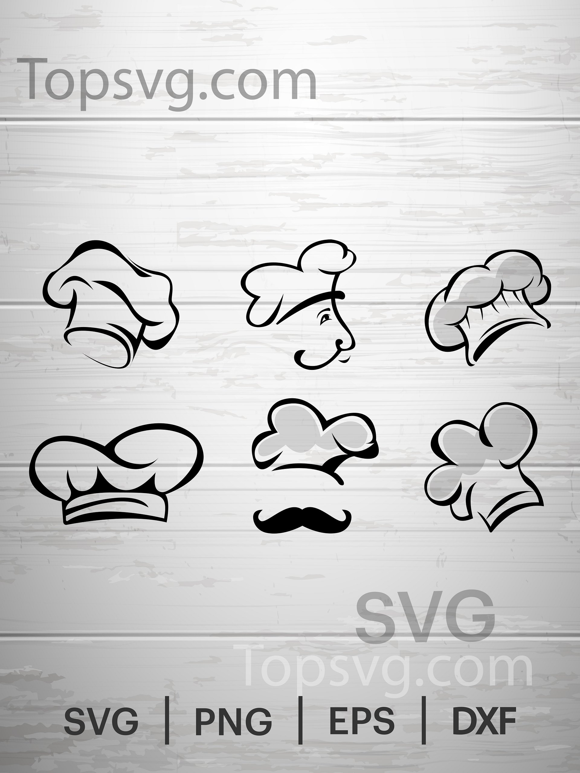 Chef Hat Svg, Vector Chef Hat silhouette , kitchen Svg, Cooking clipart, Chef line art, Cricut Cutting File. product image (1)