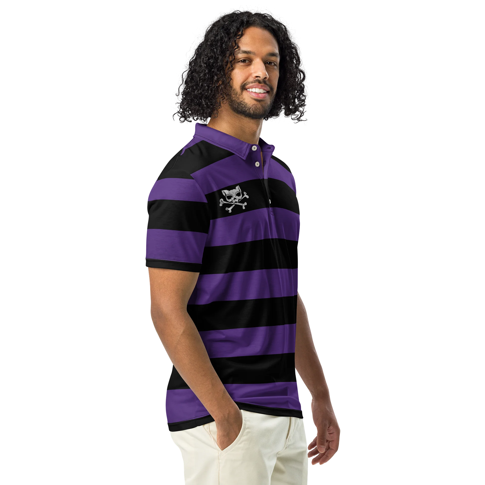 Purple and Blaque Kat Skull Polo product image (1)
