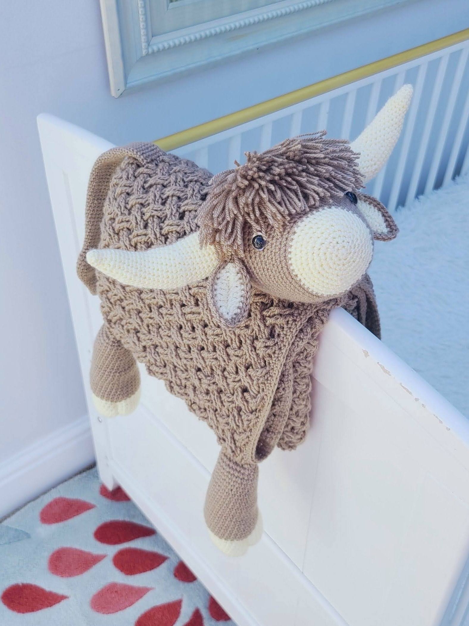 Highland Cow Crochet Baby Blanket Pattern | Scottish Afghan (PDF) product image (4)