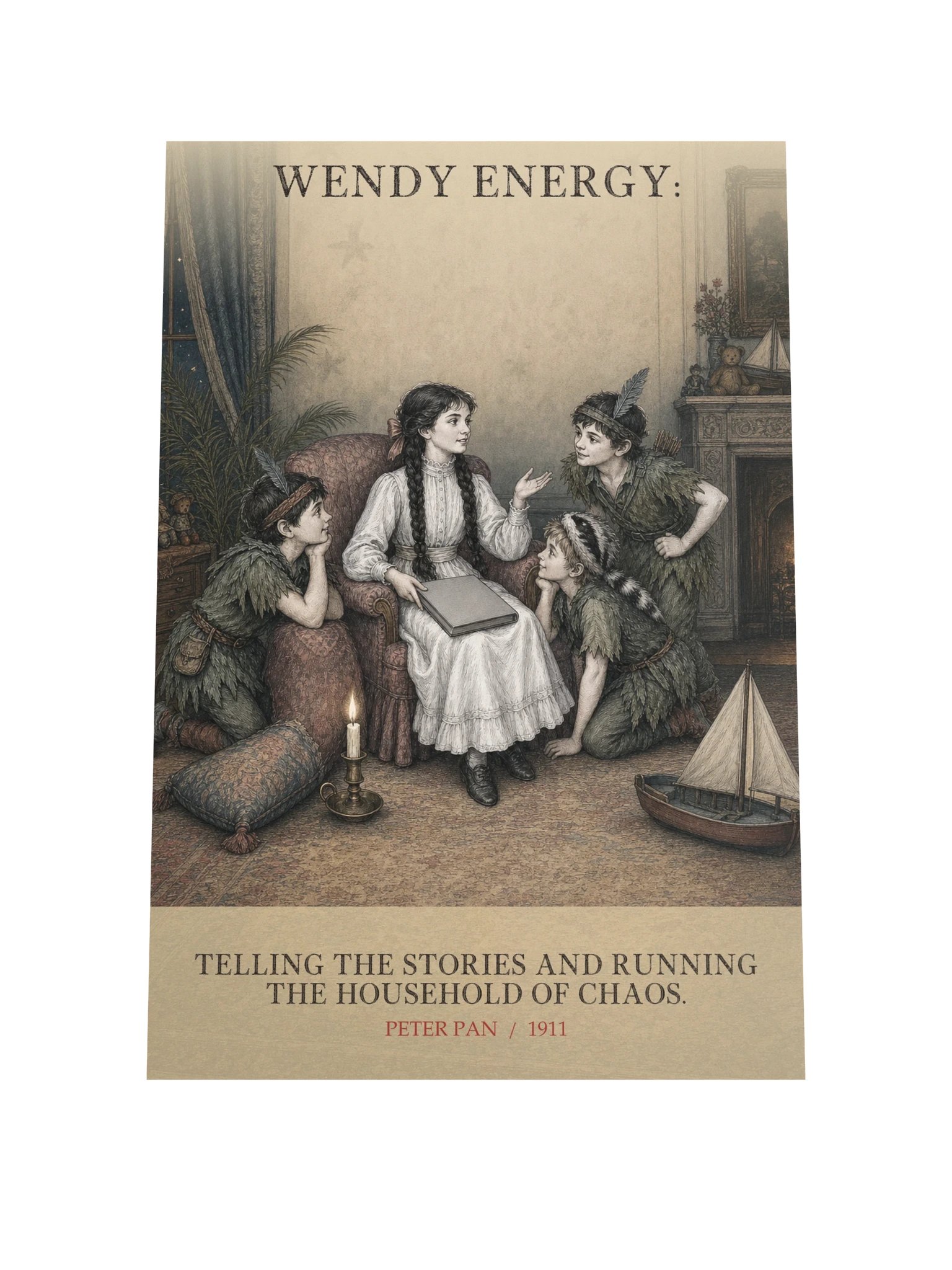 Wendy Energy Telling Stories Running Household Chaos -- Peter Pan Art Print product image (9)