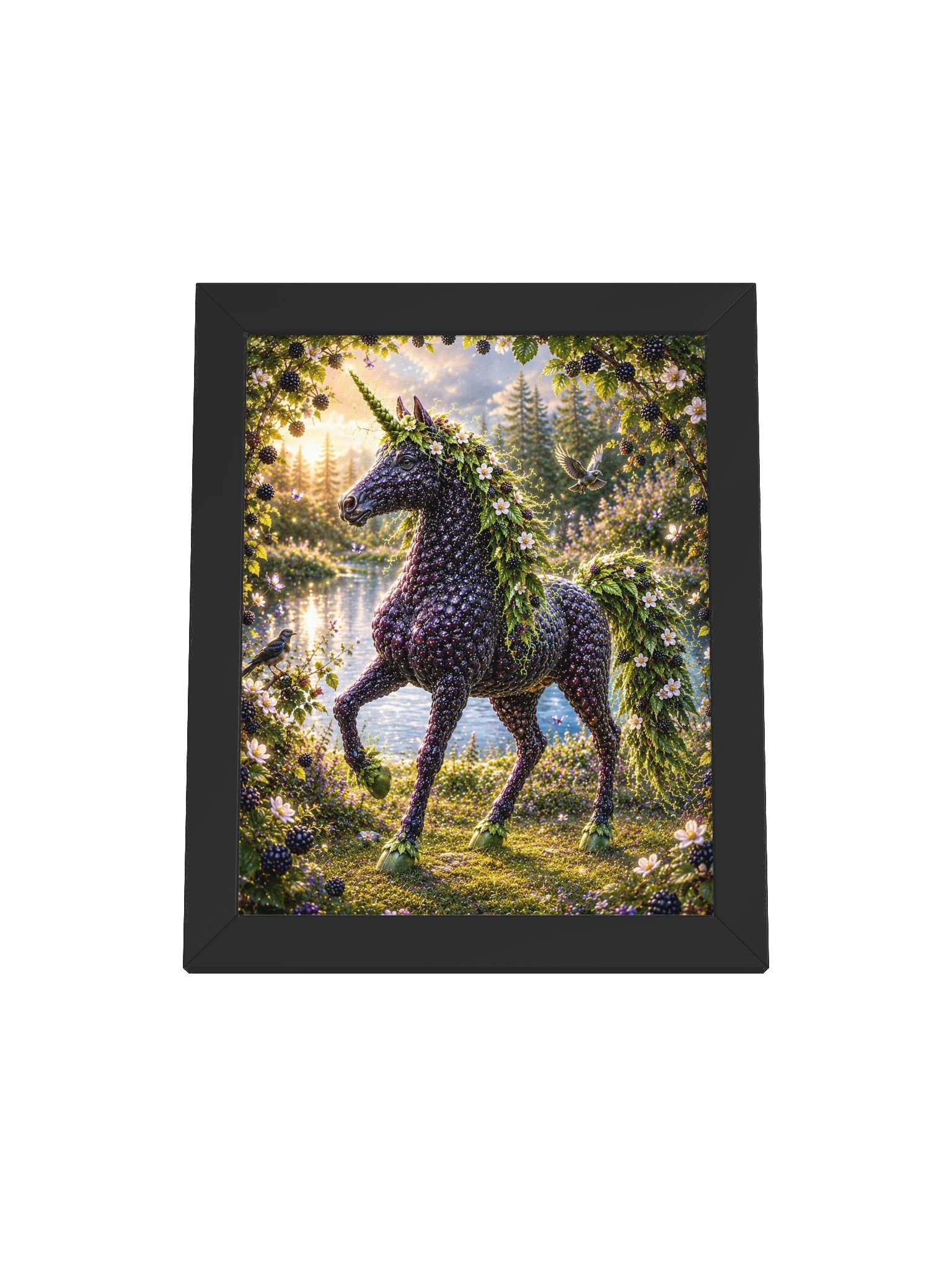 Blackberry Unicorn Black Framed Poster product image (33)
