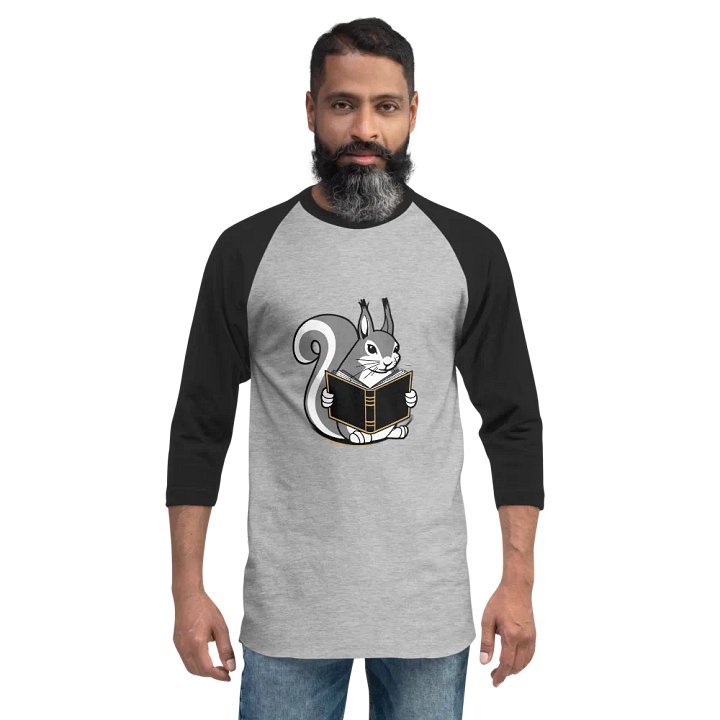 Bookworm Squirrel ¾ Sleeve Raglan Tee product image (2)