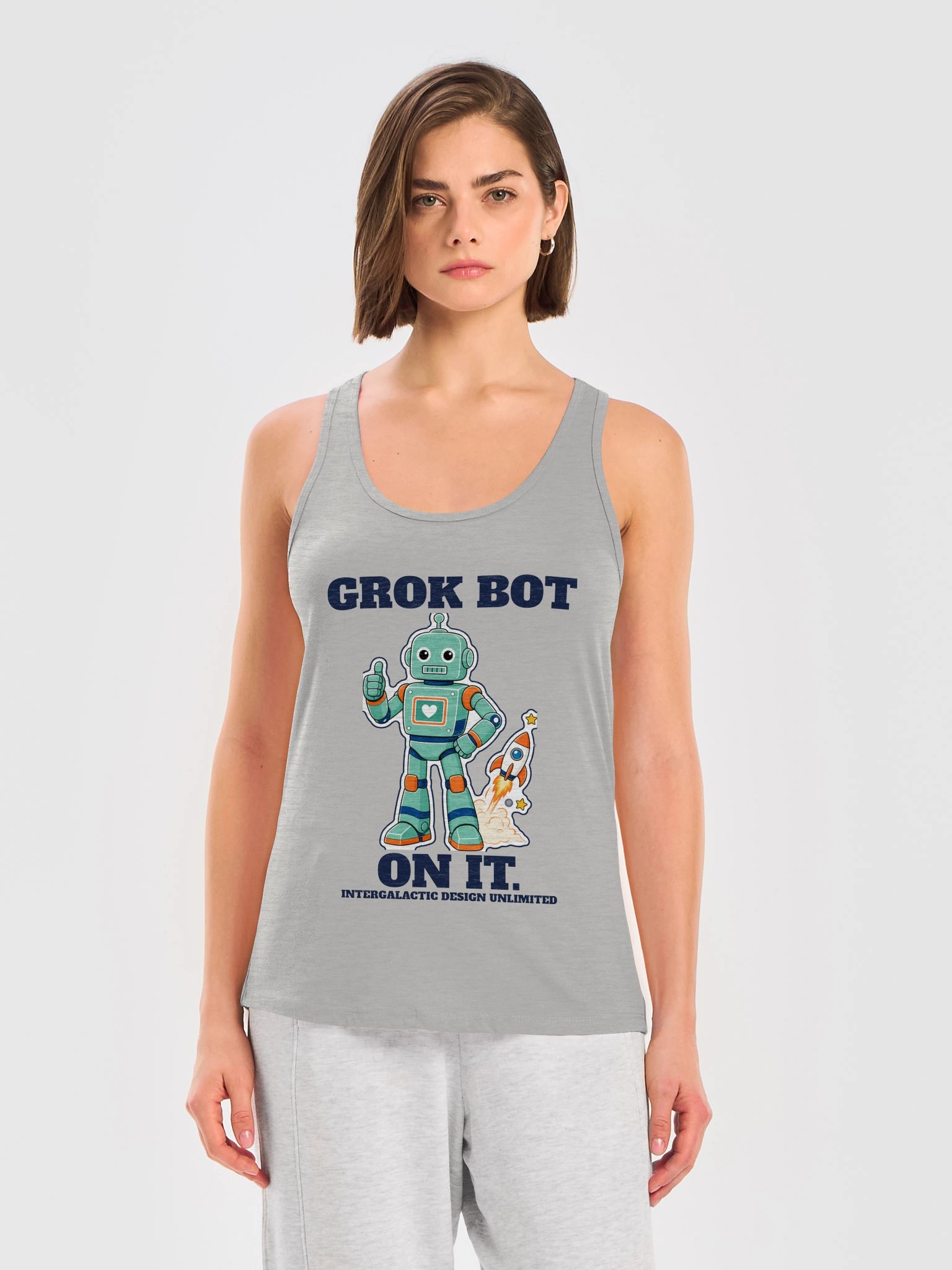 Grok Bot Women's Racerback Tank (Light) product image (3)