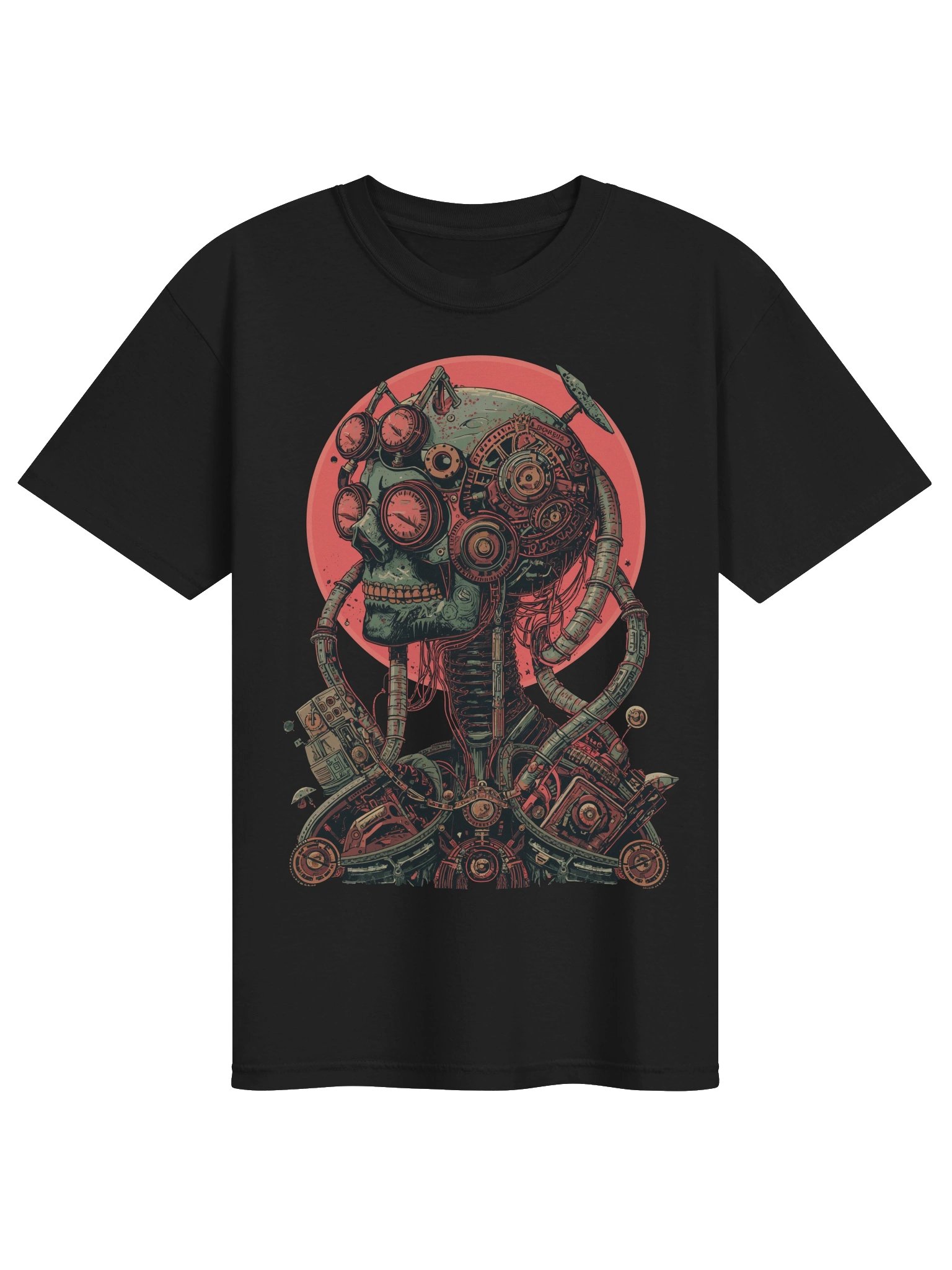Retro Cyborg Skull Heavyweight T-Shirt product image (1)
