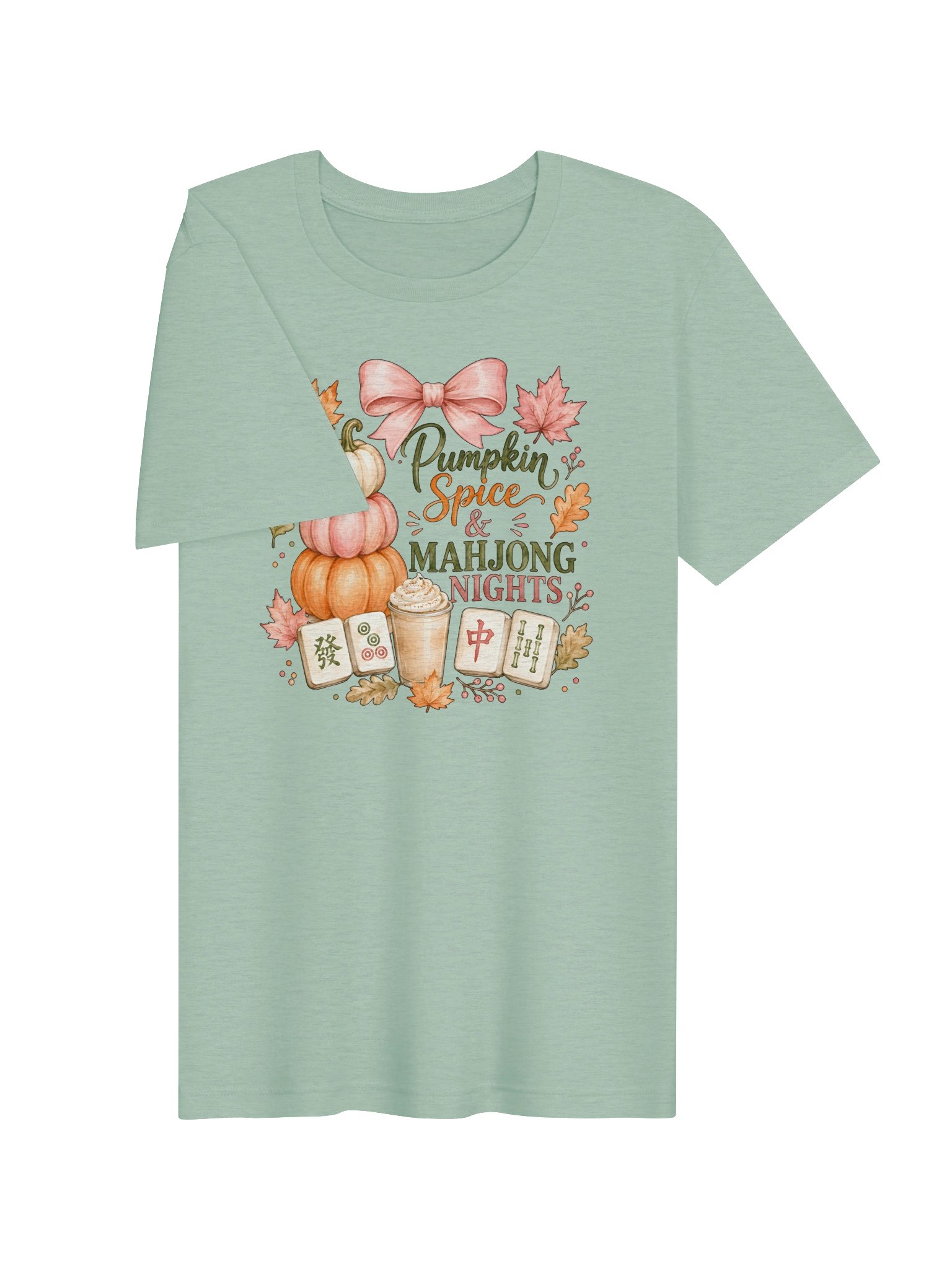 Pumpkin Spice & Mahjong Nights T-Shirt | Fall Mahjong Shirt product image (3)