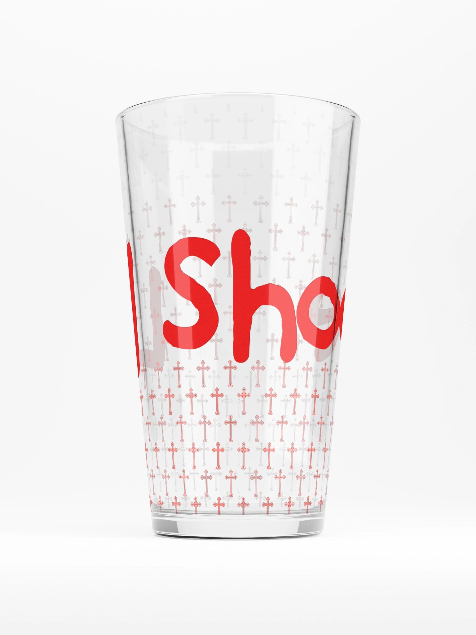 Lil Shooe Red Cross Pattern Glass product image (1)