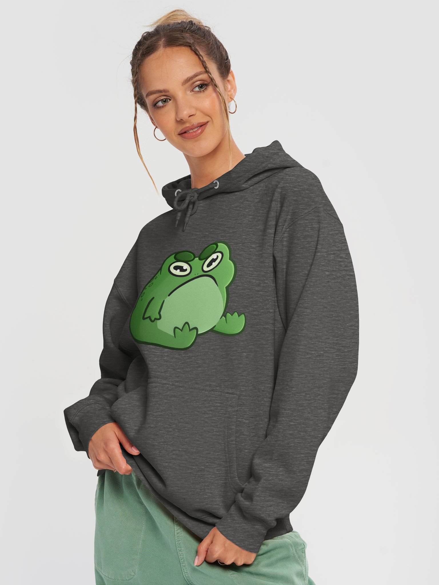 Grumpy Frog Cartoon Premium Hoodie product image (3)