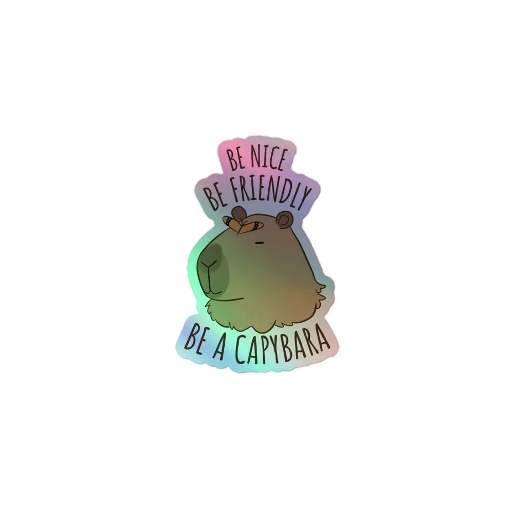 Capybara Kindness Holographic Sticker Sheet product image (2)