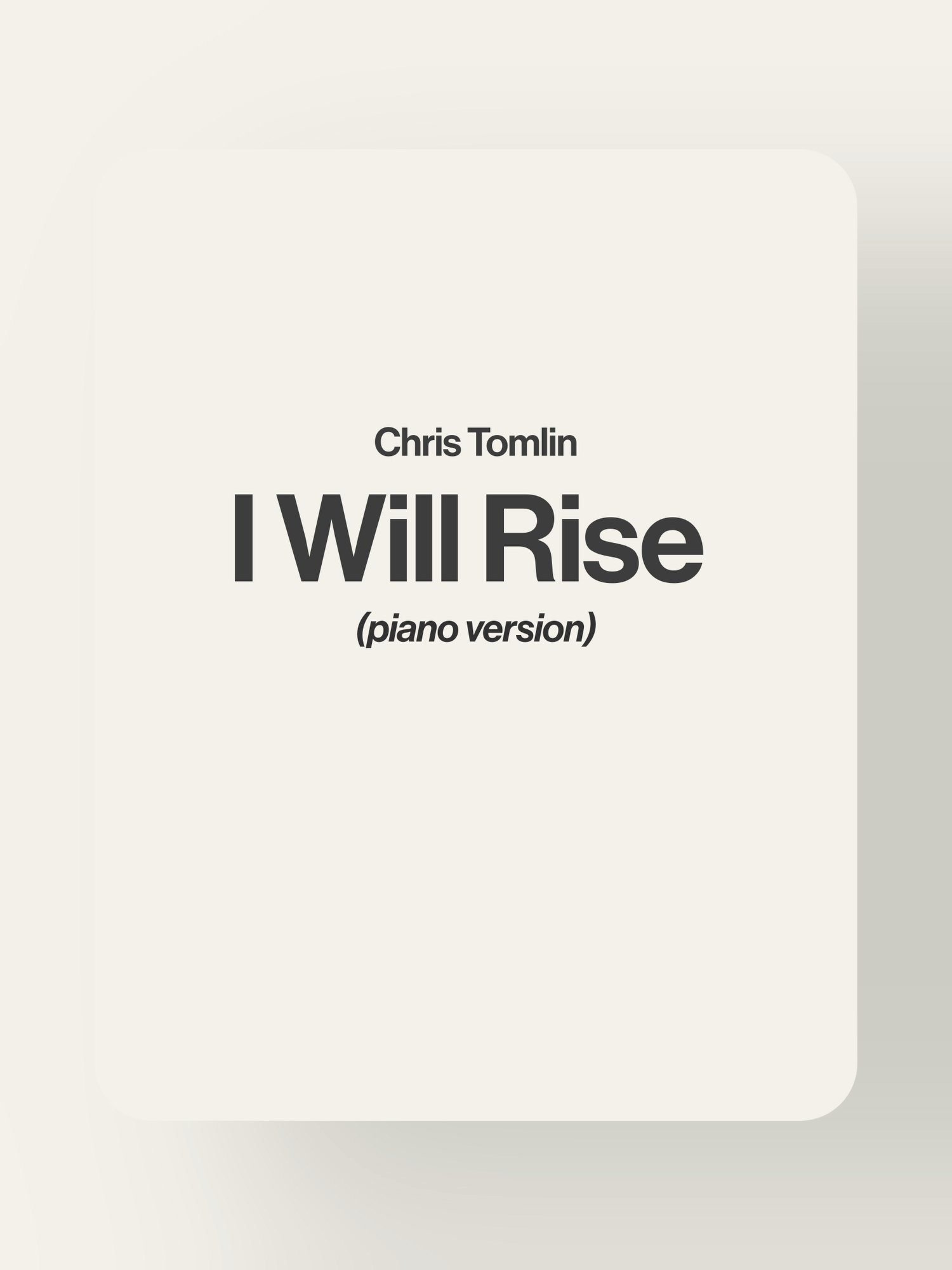 I Will Rise - Chris Tomlin product image (1)