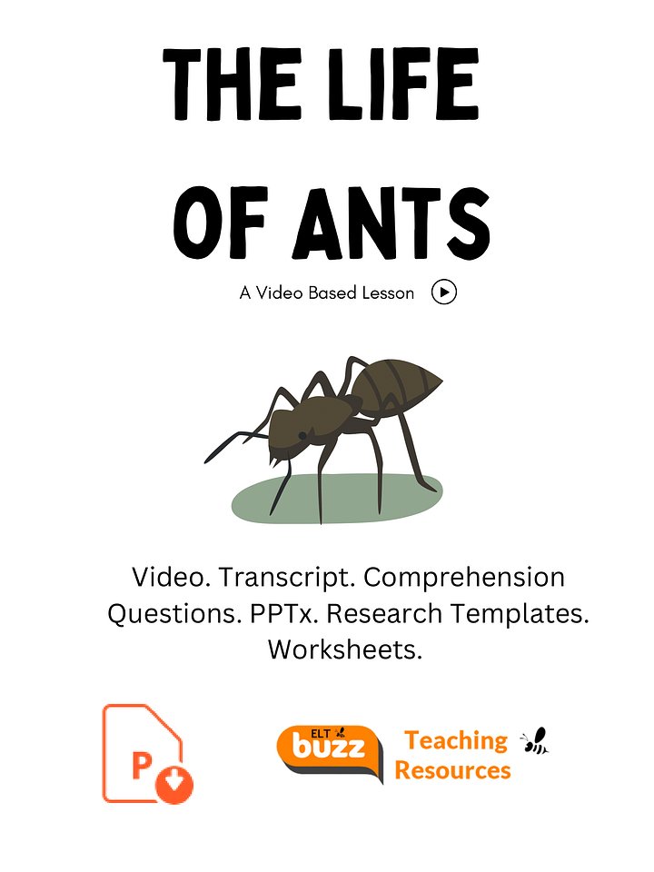 The Life Of Ants. Student research. PPTx. Reading Comprehension product image (1)