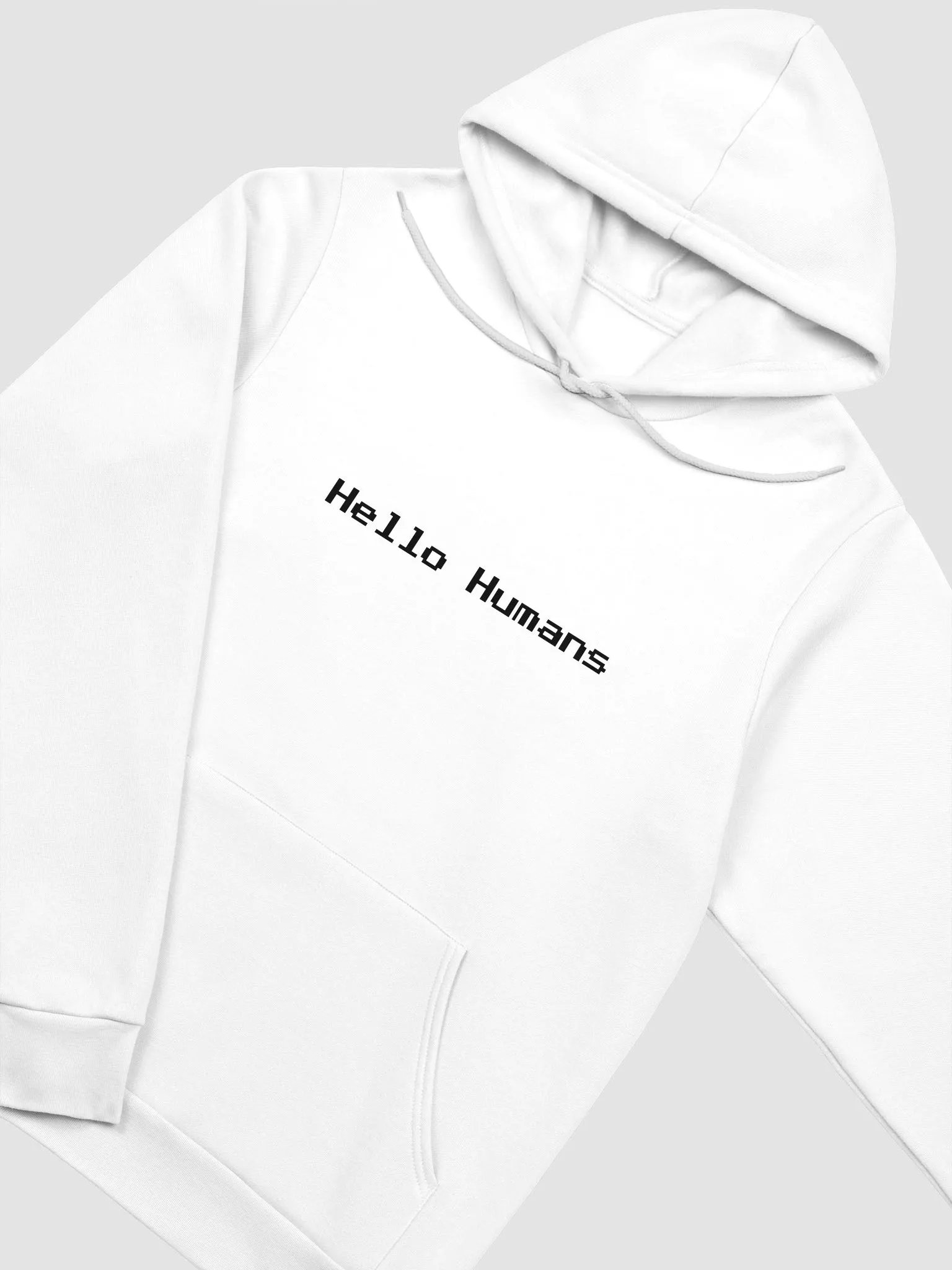 Hello Humans (White Minimalist Hoodie) product image (2)