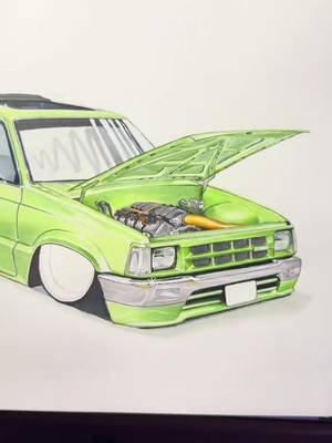 Timelapse of some freehand engine bay work #minitruck #engine #lsswap #rendering #freehand 