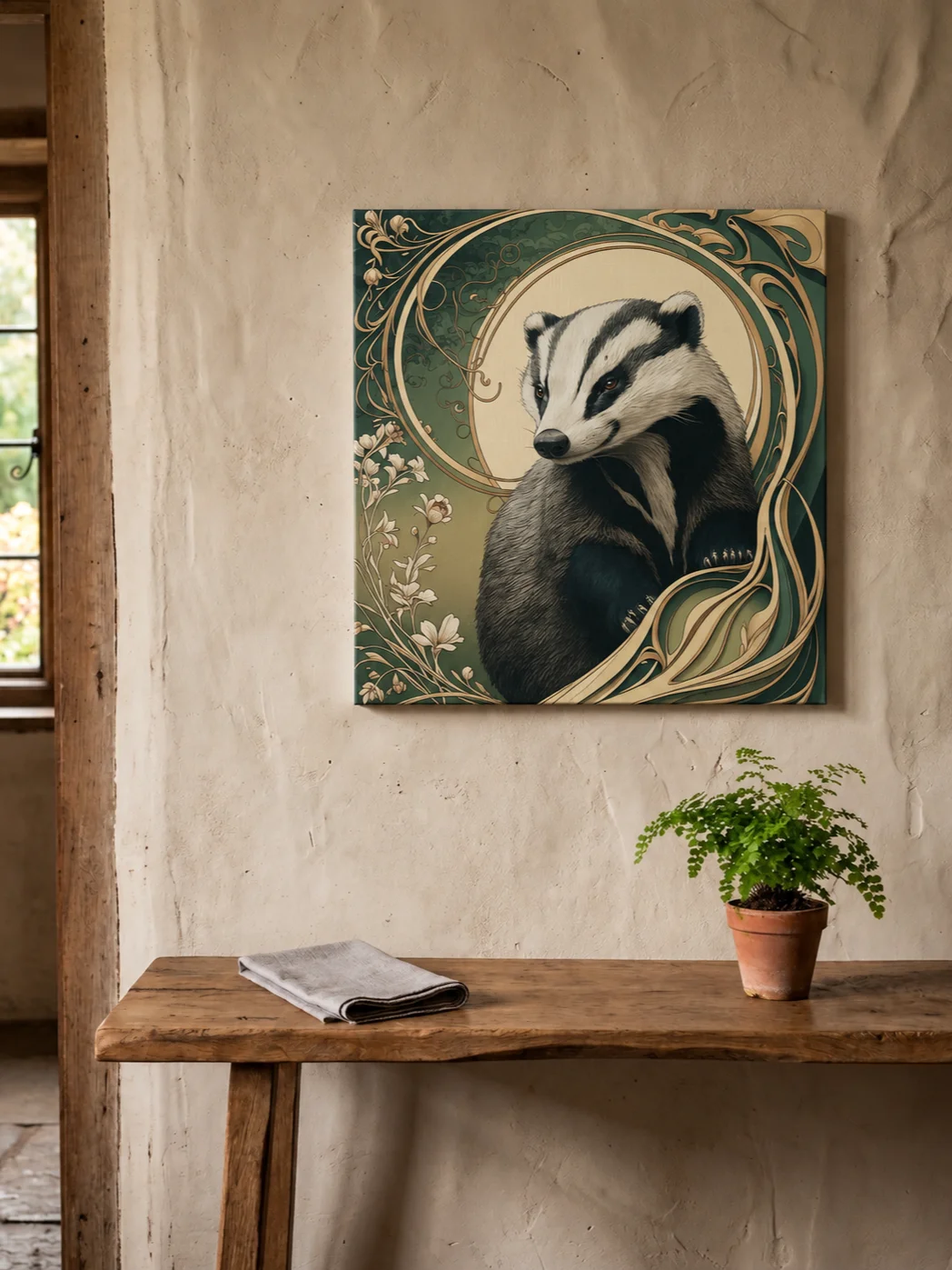 Art Nouveau Badger Wall Art product image (1)