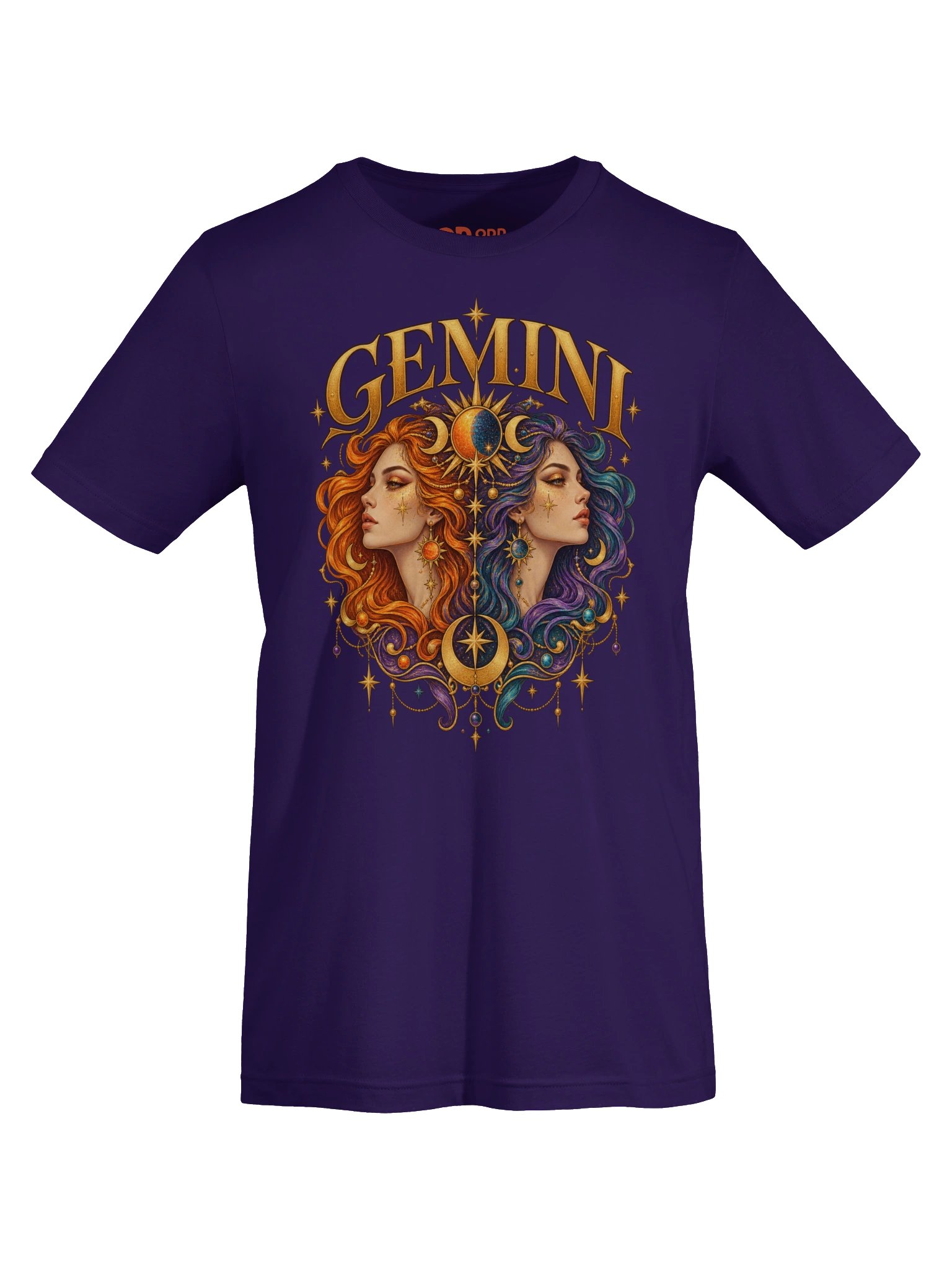 Gemini Zodiac T-Shirt With Colourful Celestial Twins product image (7)