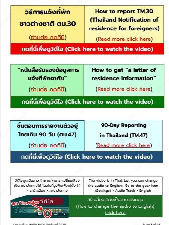 วิธีแจ้งตม.30 (TM30), Letter of residence information, TM47 product image (2)