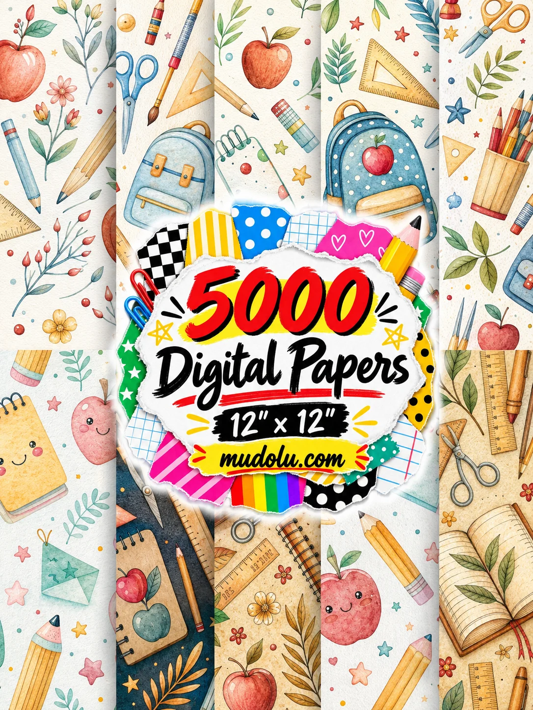 5000 School Digital Papers, Back to Classroom Scrapbook Mega Bundle product image (8)