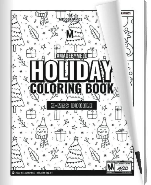 🖍️ Holiday Coloring Book Vol 1: X-Mas Doodle - Printable & Digital | #MadeByMELO product image (2)