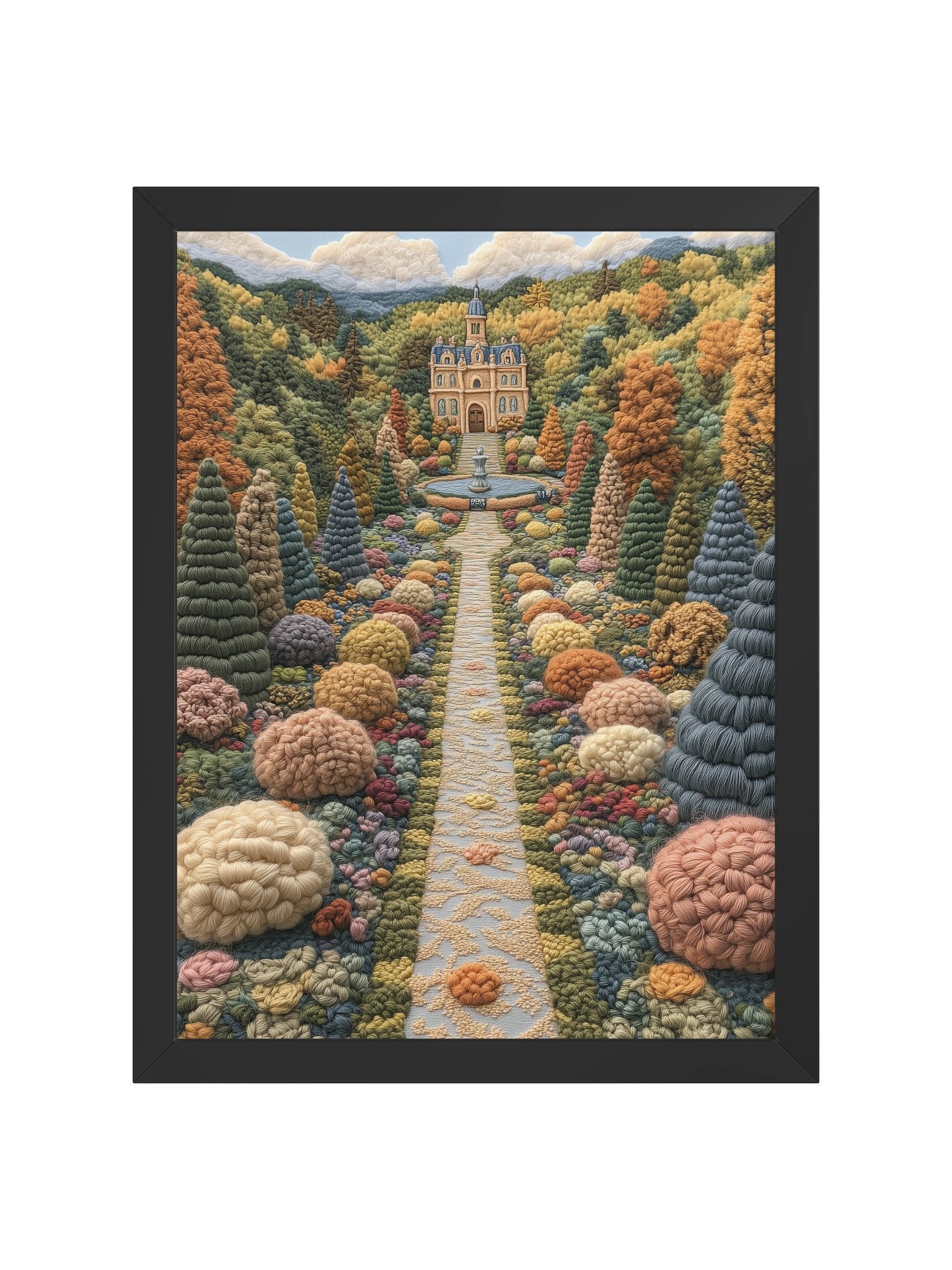 Another Walk Through the French Garden | Embroidery-Style Wall Art — Framed Print product image (17)
