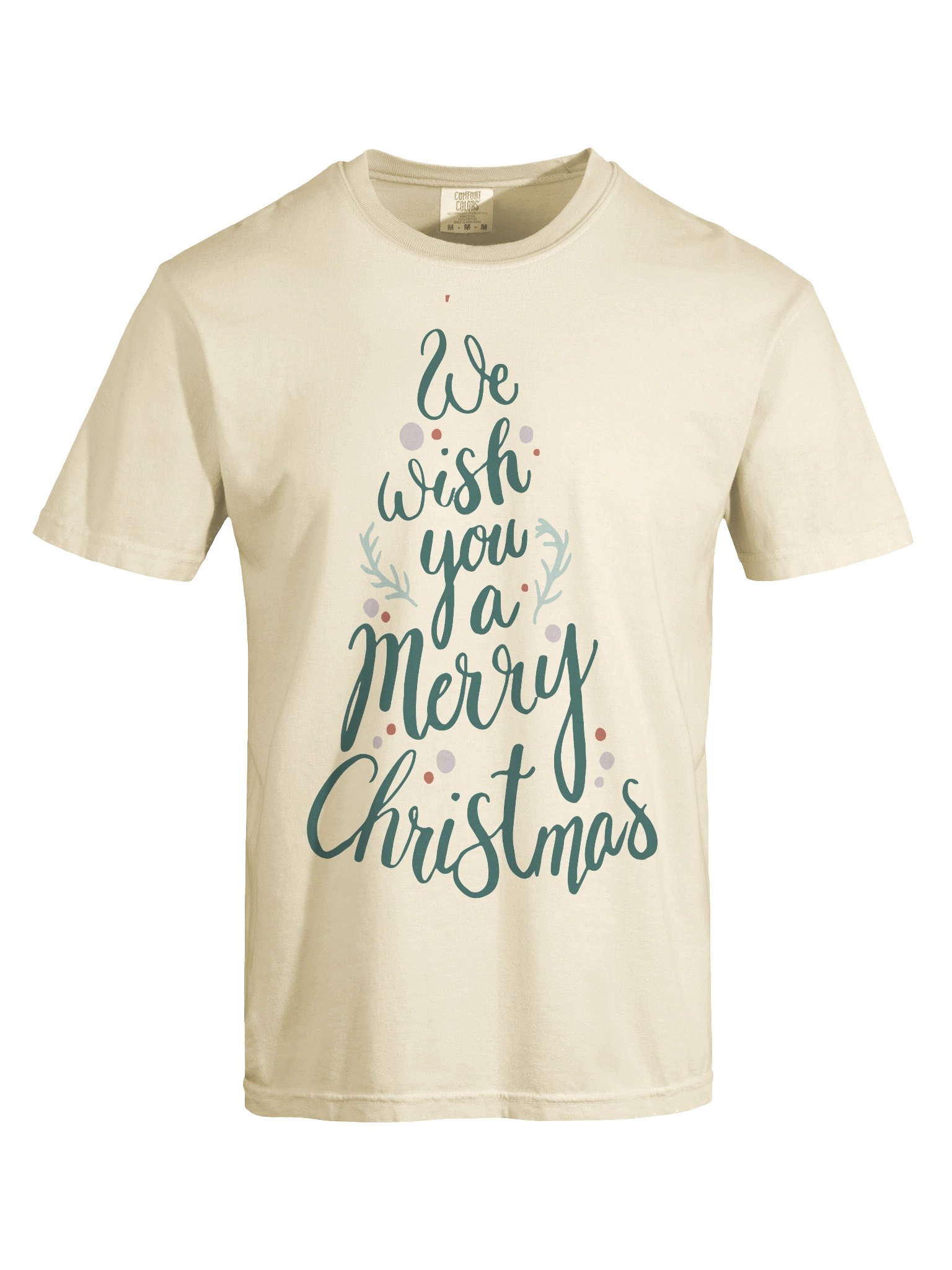 We Wish You a Merry Christmas Typographic Tree T-Shirt product image (37)