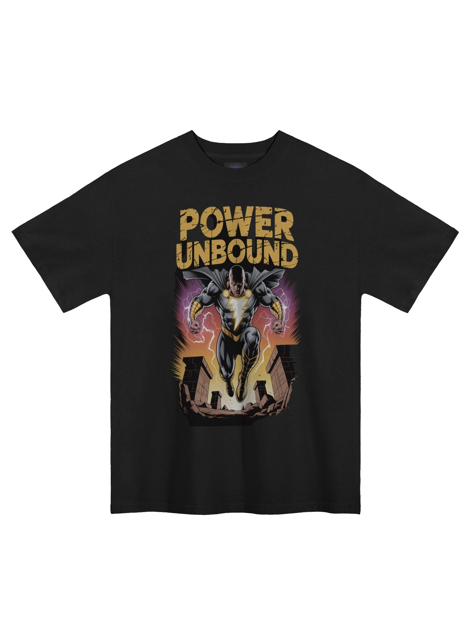 Power Unbound: Black Adam Inspired Oversized Faded T-Shirt product image (3)