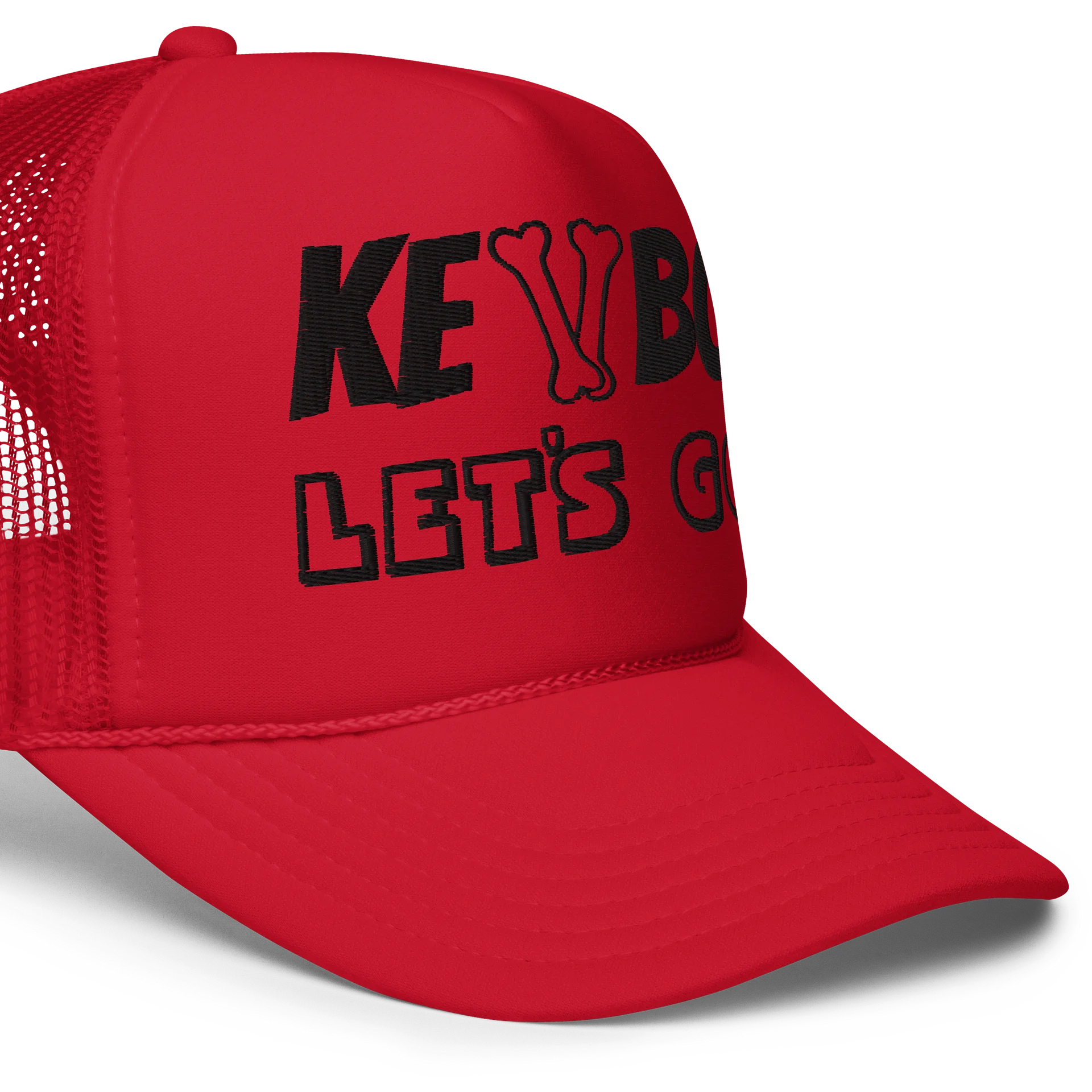 KEVBO "Let’s Go" Red FOAM Trucker Snapback Hat product image (5)