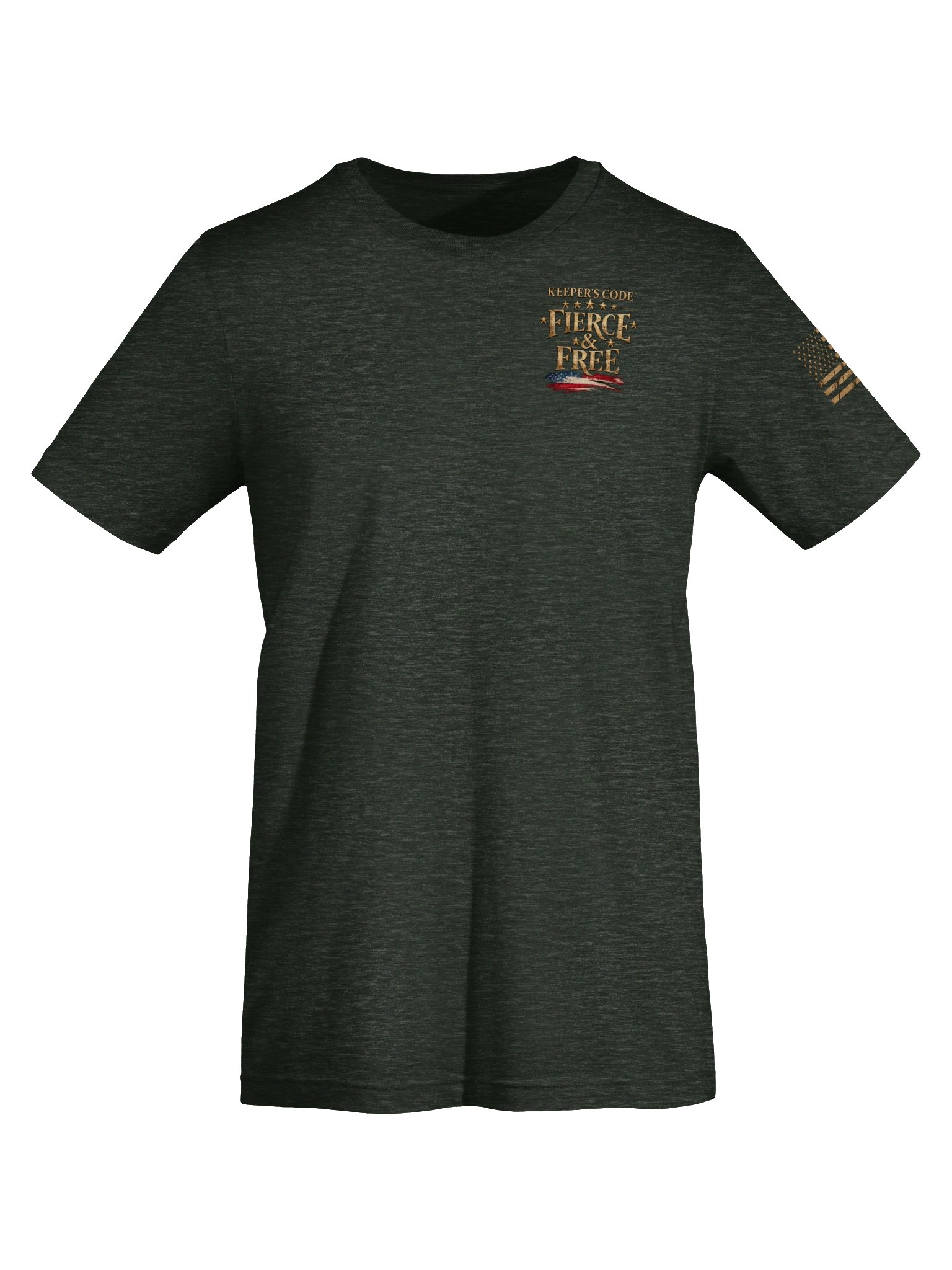 Keeper’s Code™ Women’s Fierce & Free Wolf Patriotic Graphic T-Shirt product image (21)