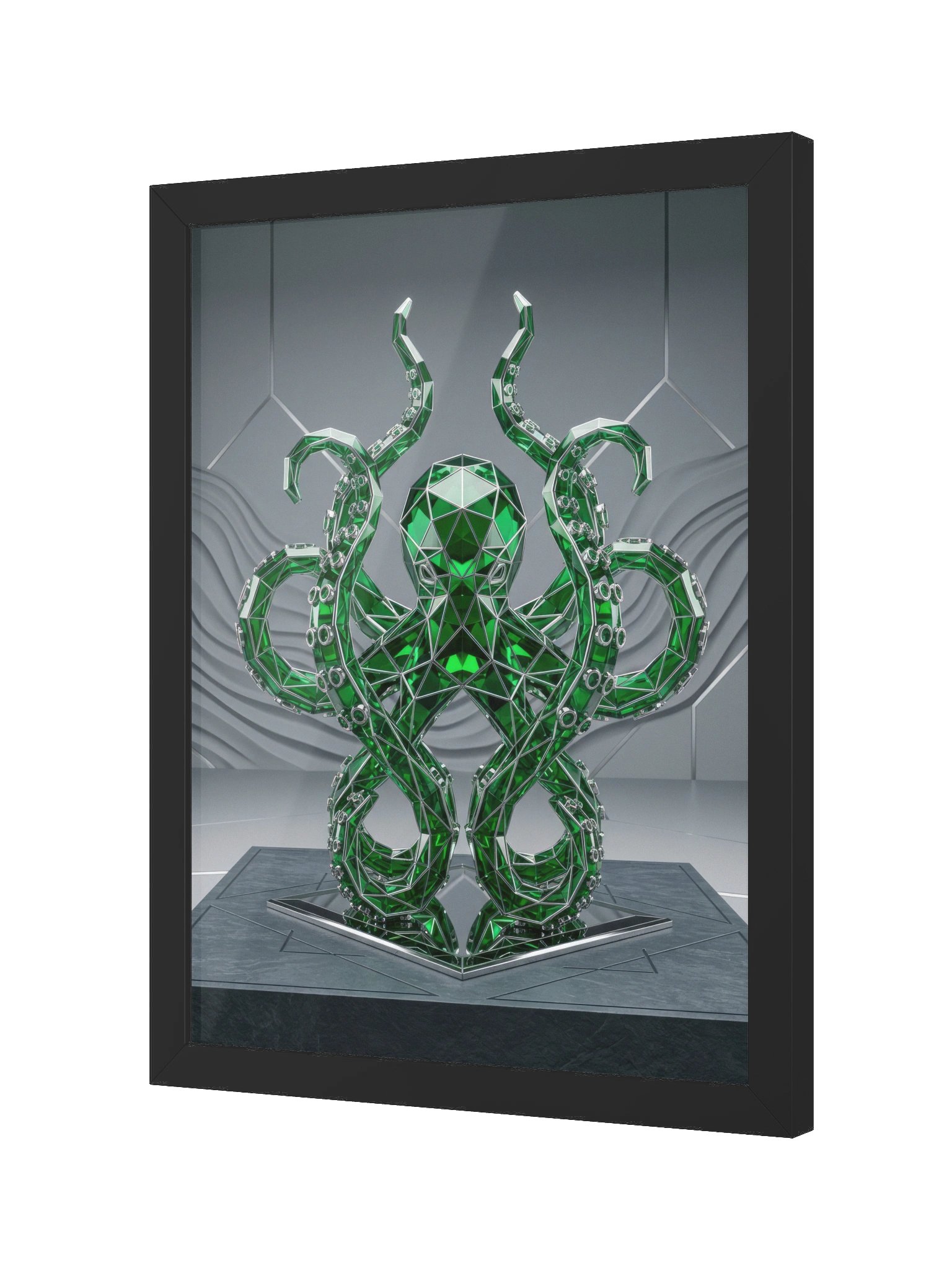 Lustrous Geometric Octopus Canvas - Neo-Deco Luxury Wall Art product image (2)