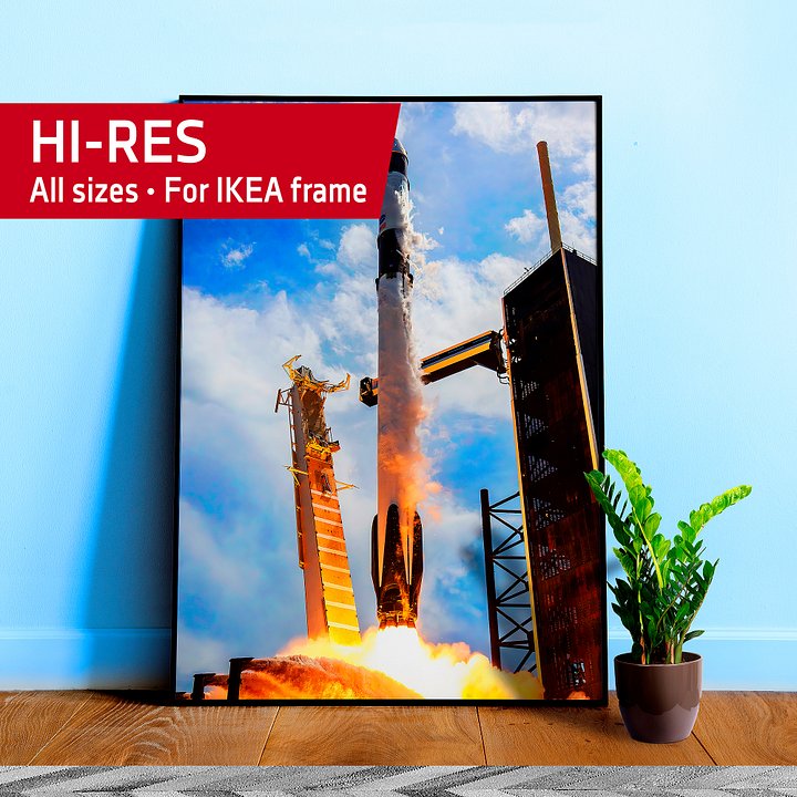 SpaceX Crew Dragon liftoff (May 30, 2020) — space poster, space art, photo poster product image (1)