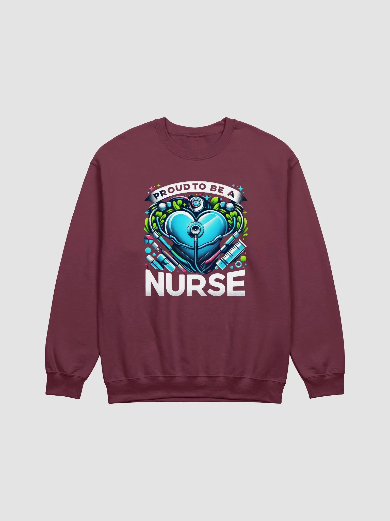 Proud Nurse Heartbeat Crewneck product image (7)