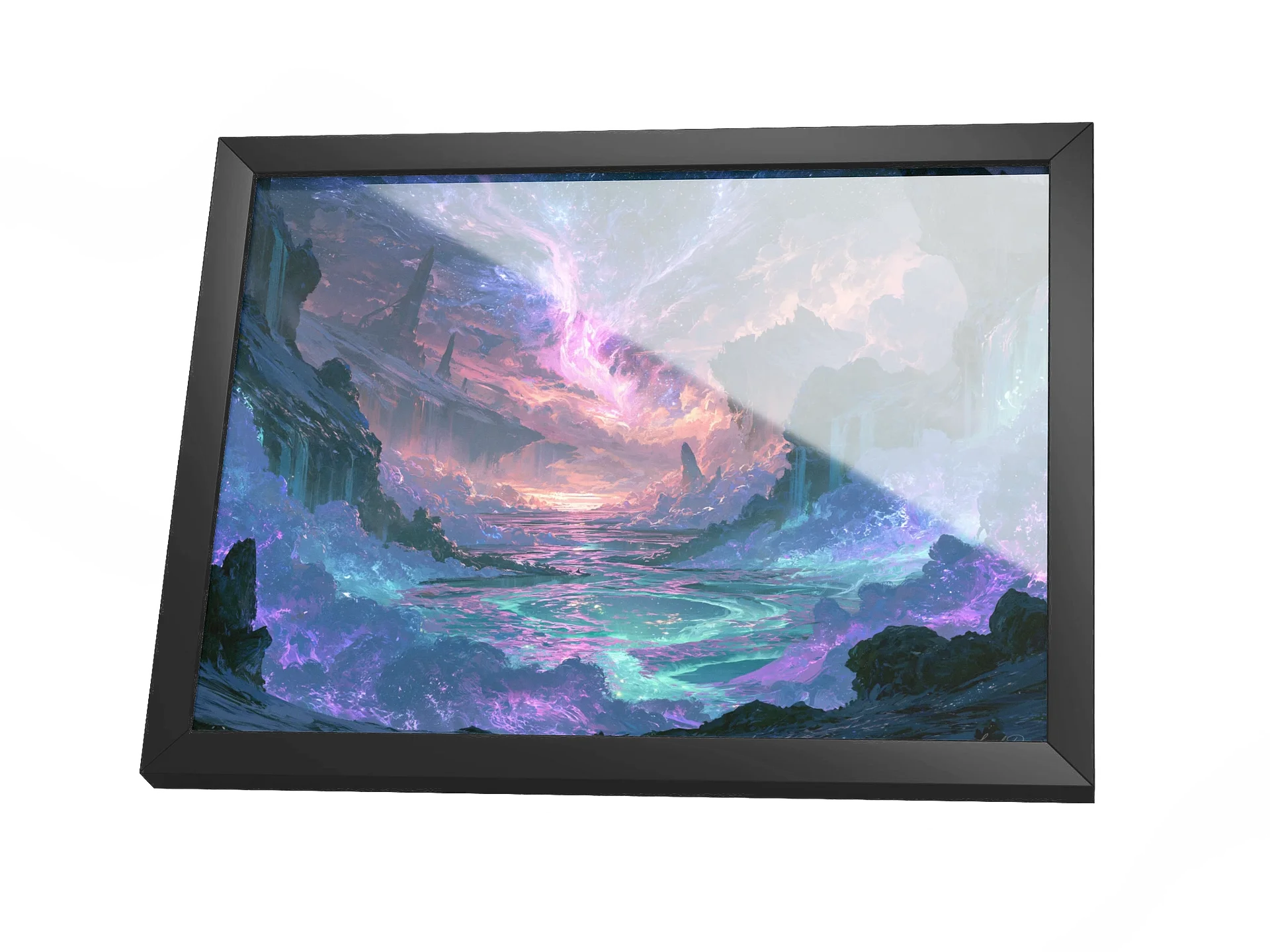 Prismatic Ocean Framed Art Print — Prismatic Astral Tide product image (3)