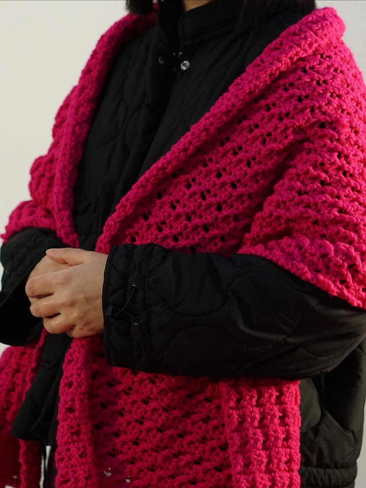 Cross stitch rectangular shawl crochet pattern product image (1)