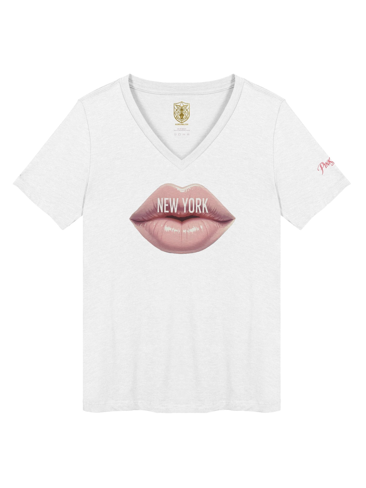 New York Pink Lips Ladies' V-Neck Top product image (1)