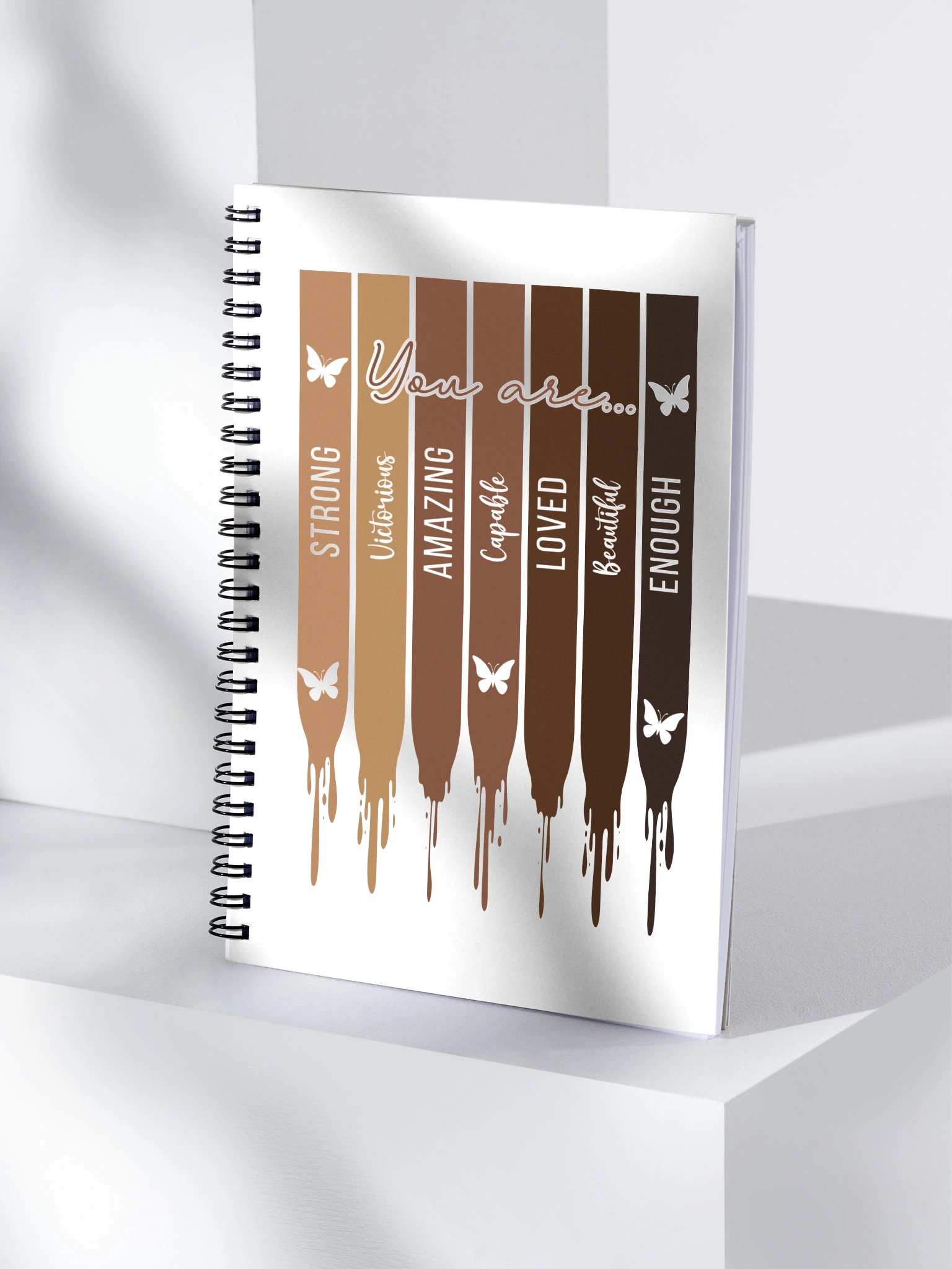 Melanin Stripes Self-Care Spiral Journal for Black Women product image (4)