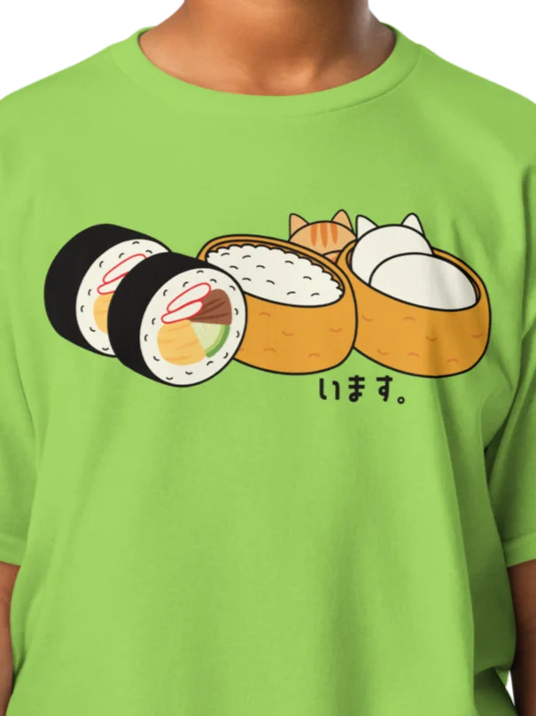 Inari Sushi and Futomaki Cat - Unisex Youth Heavyweight T-shirt product image (1)