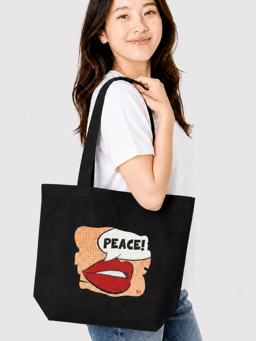 ORGANIC TOTE BAG (REGULAR SIZE), PEACE product image (1)