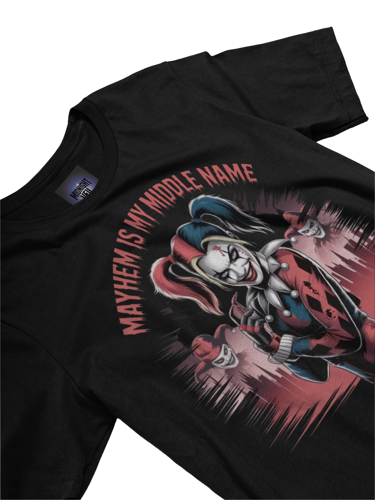 Mayhem is My Middle Name: Harley Quinn's Gotham Grin Graphic Tee product image (5)