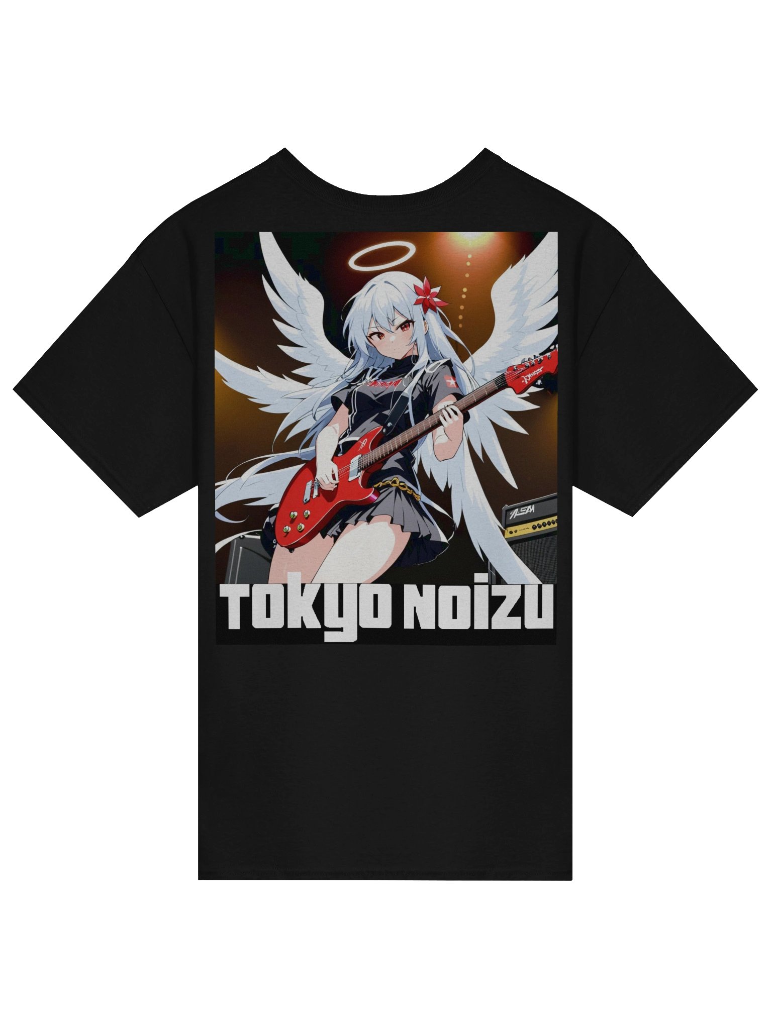 Japanese Streetwear Anime Angel Guitar Shirt product image (1)