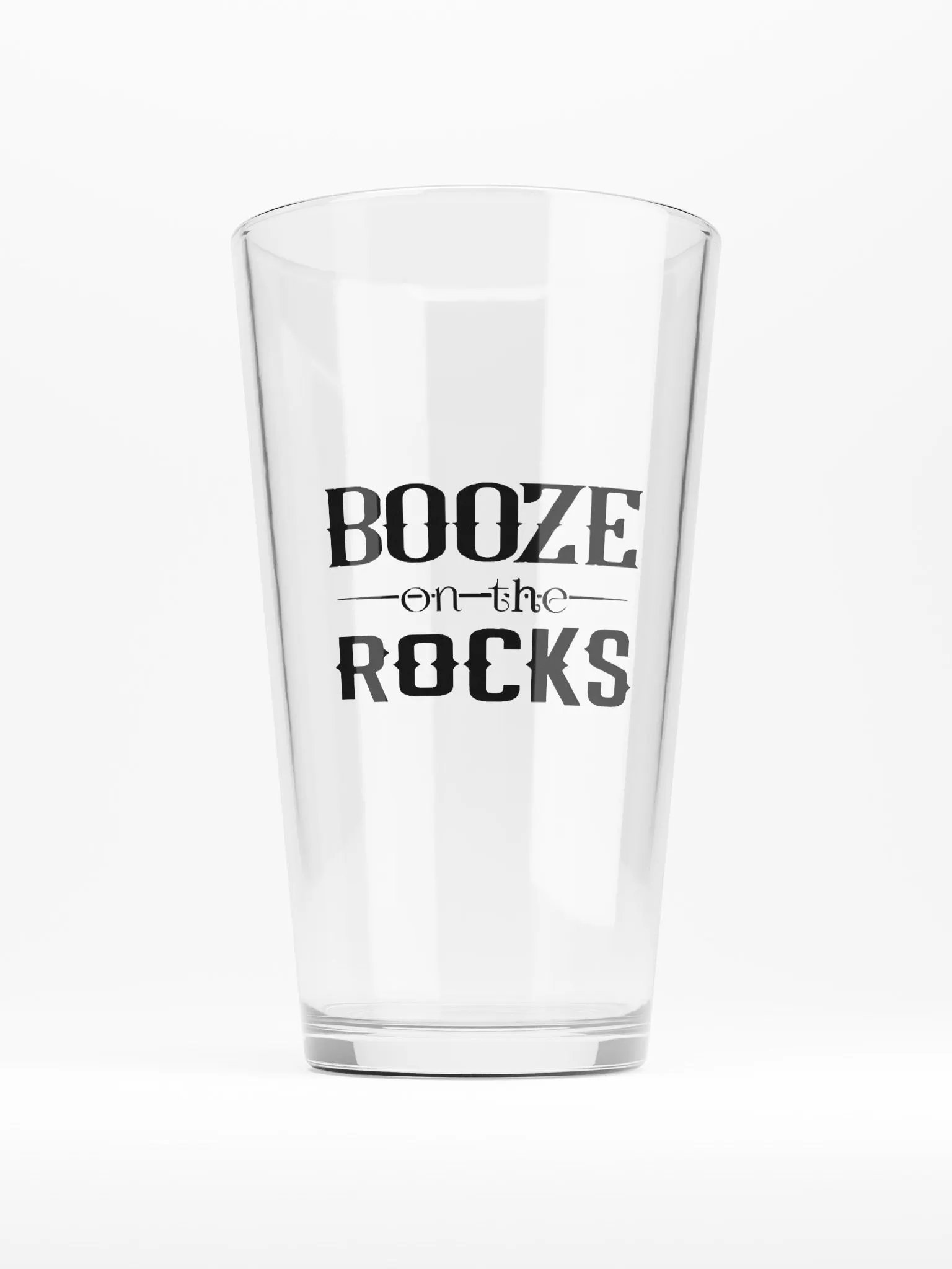 BOOZE ON THE ROCKS PINT GLASS product image (1)